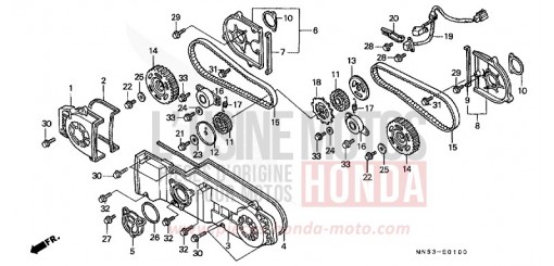 GAINE DE PROTECTION AVANT/COURROIE DE DISTRIBUTION GL1500J de 1988